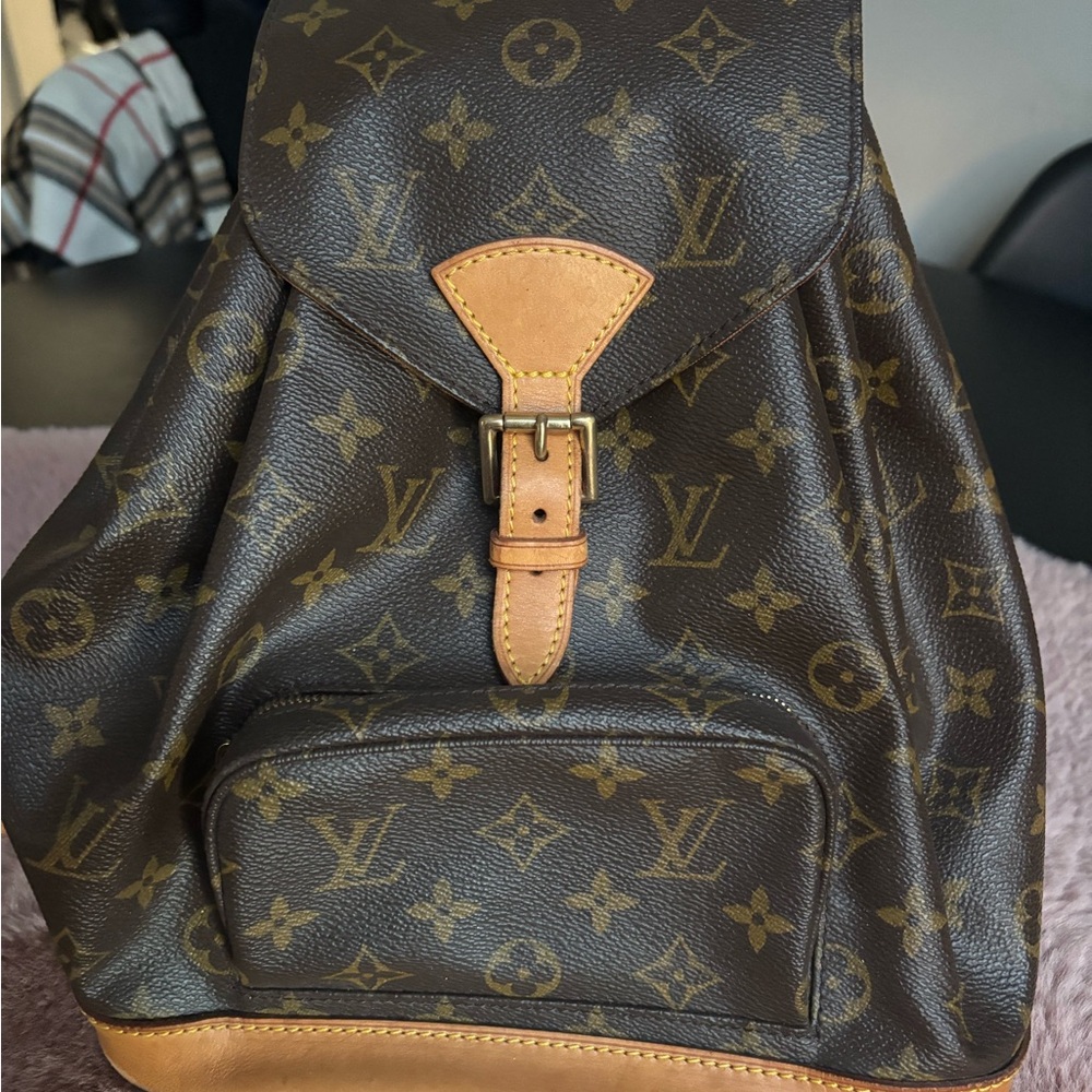 Louis Vuitton Classic Monogram Tan and Brown Backpack